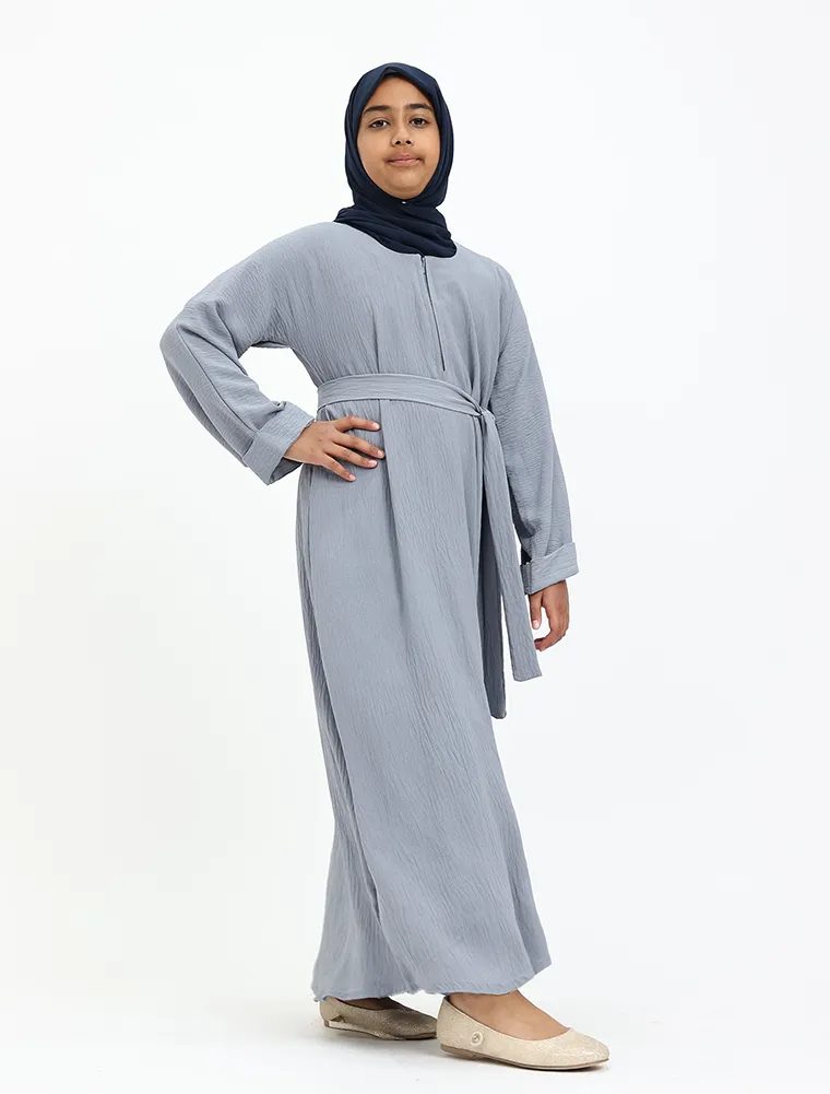 Denim Linen Feel Basic Girls Abaya